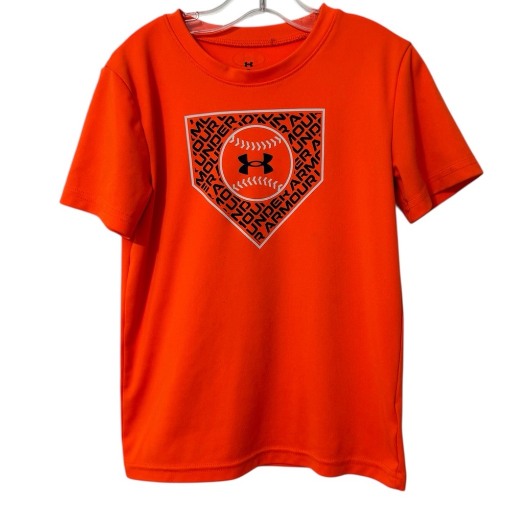 Under Armour Kids' Vibrant Orange Baseball Tee Size 7